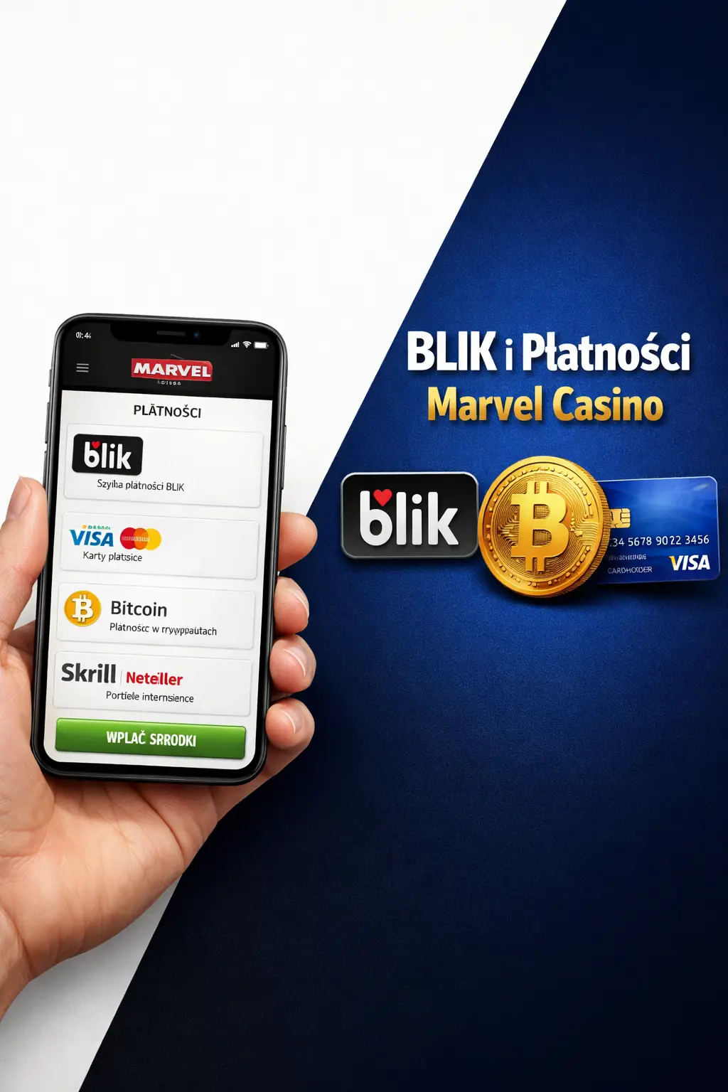 Marvel Casino Platnosci — BLIK, Krypto i Wyplaty bez Niespodzianek